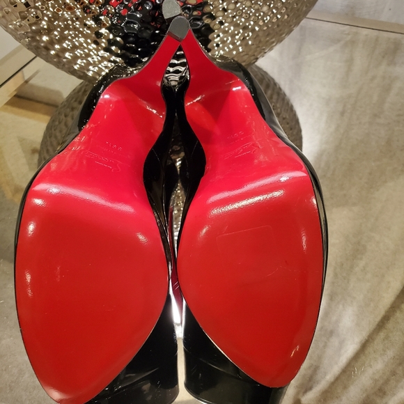 Christian Loubioutin LADY PEEP 150 PATENT HEELS - Picture 6 of 8